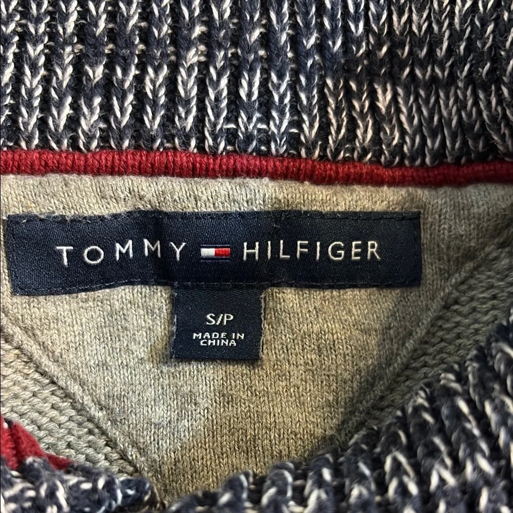 Gray and Red Cowl Neck Sweater by Tommy Hilfiger Size S - Picture 6 of 9
